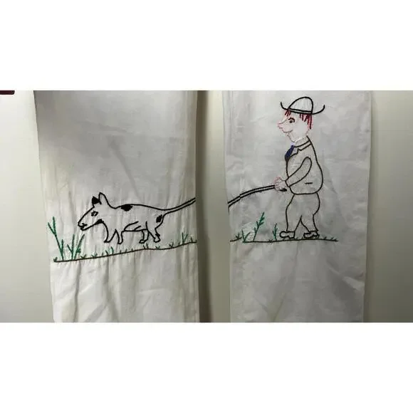 RARE!!! BODE HOWDY FRIENDS CHAINSTITCH PANTS - Picture 10 of 15